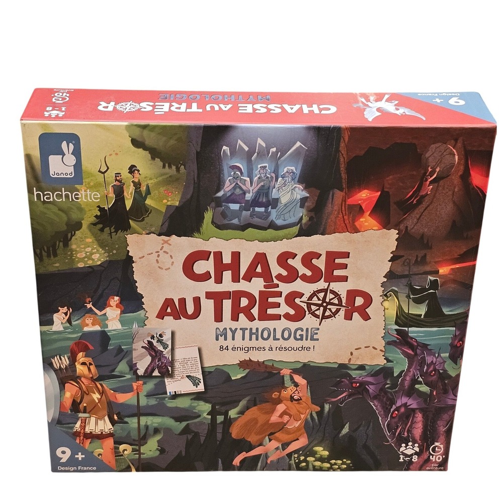 Janod Hachette Chasse au Tresor Mythologie French Board Game‎ Greek Mythology 9+